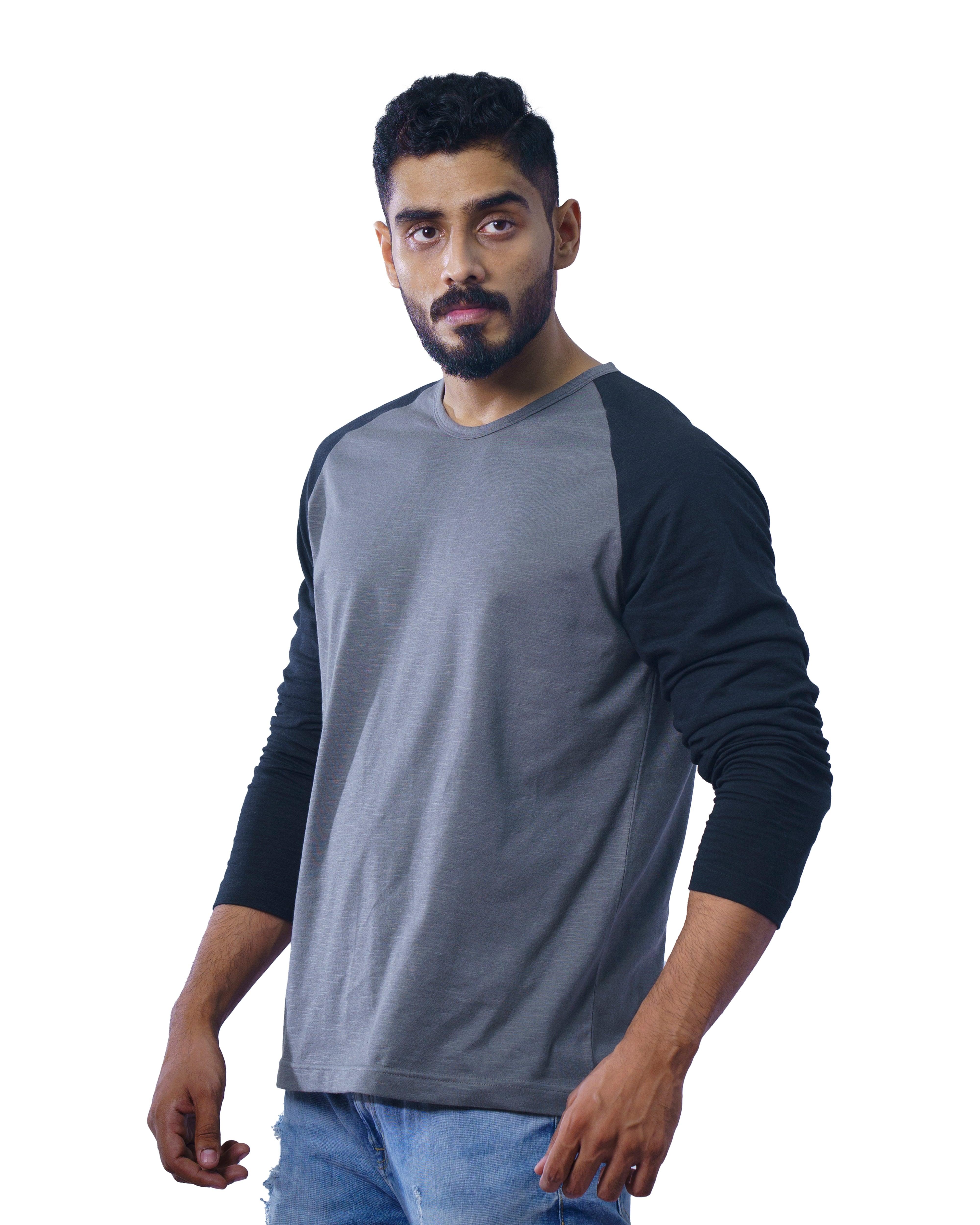 Crew Neck Dual Colour Full Sleeve T-Shirts. – N A S H